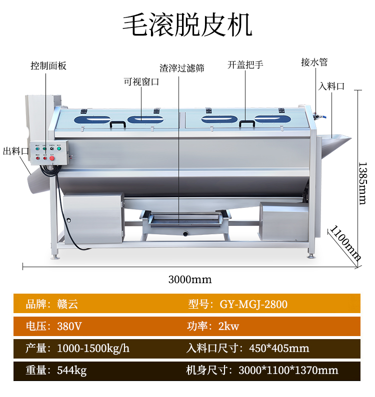 毛滾脫皮機(jī)圖片參數(shù)