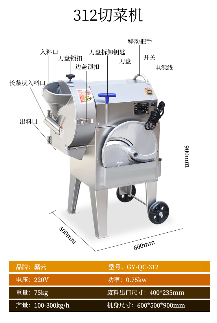 312切菜機(jī)圖片參數(shù)